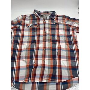 Eddie Bauer Shirt Mens XL Plaid Vent Fishing Hiking Button Up Short Sleeve